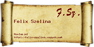 Felix Szelina névjegykártya